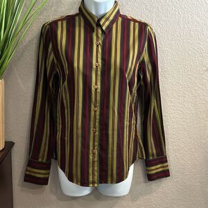 #460 R & G striped button-down dress shirt women’s size 6